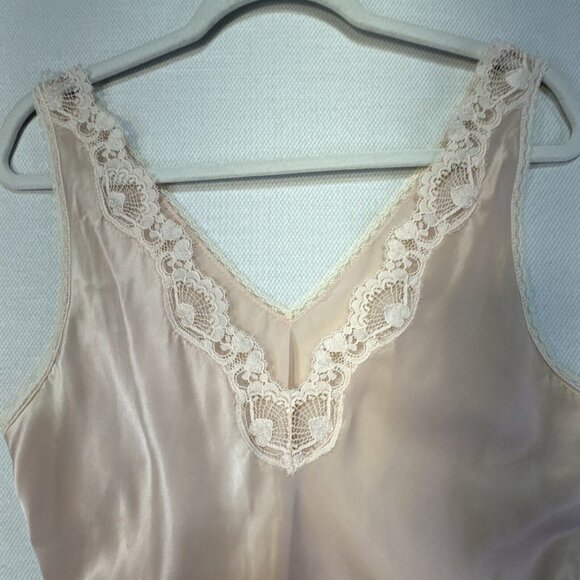 Vtg Barbizon Satin Remarque Womens Lace Chemise Medium Pale Pink Lace - Picture 6 of 14